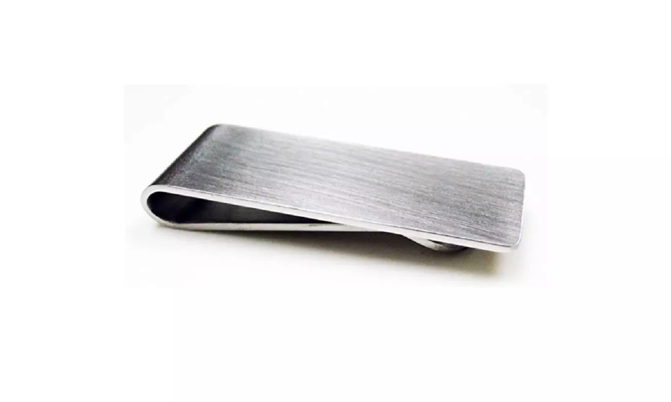 Stainless Steel Money Clip-Sleek Silver Wallet & Credit Card Pocket Holder