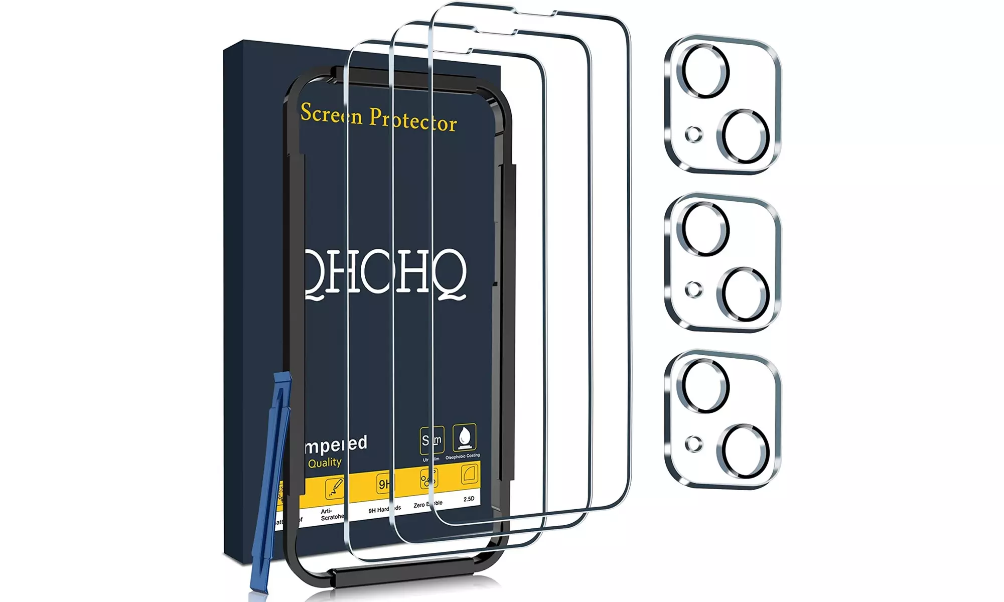 3 Pack Screen Protector for iPhone 14 / iPhone 13 Tempered Glass  Lens Protector - Primary Image