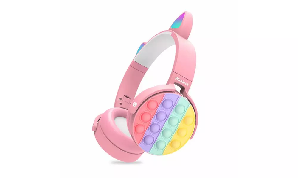 Kids Toy Headset, Wireless Bluetooth Headphone Headphone Fidget Toy Pink - Primary Image