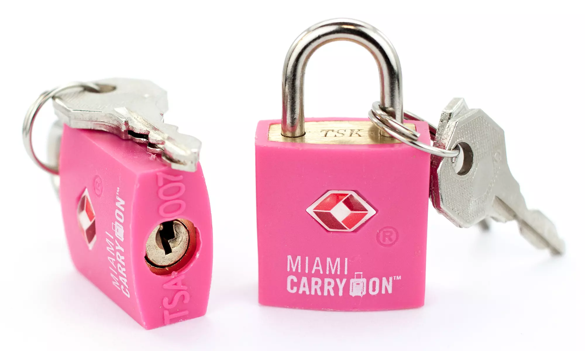 Miami CarryOn TSA Approved Padlock Pair - Keyed Luggage Lock - Keyed Different