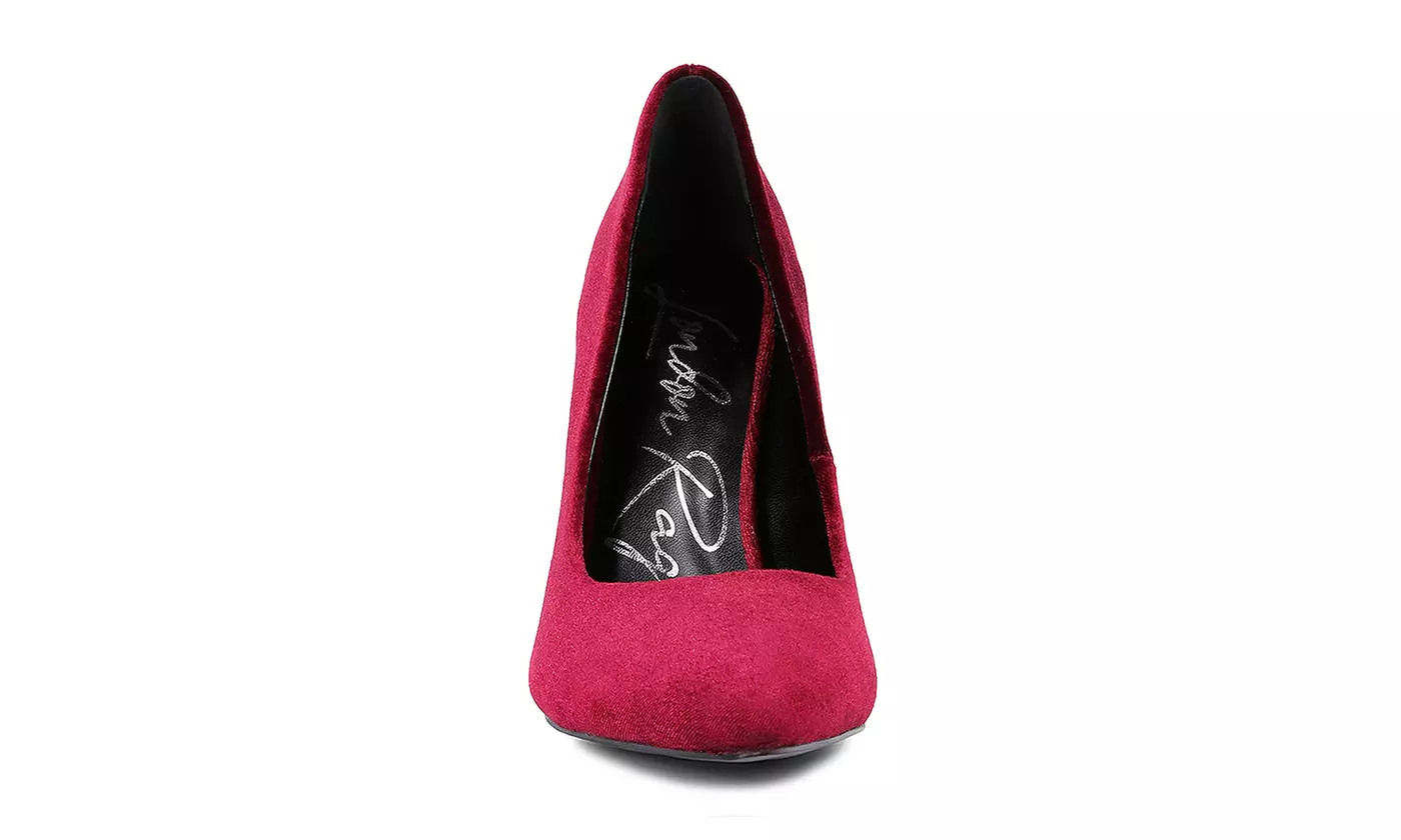 London Rag Janessa Velvet Stiletto Heel Pumps