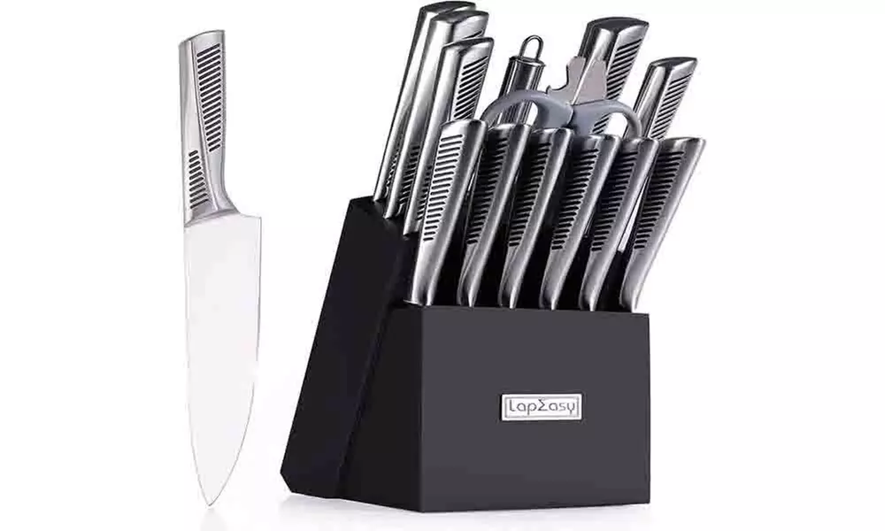 Kitchen Knife Set; 15 Piece Knife Sets with Block Chef Knife