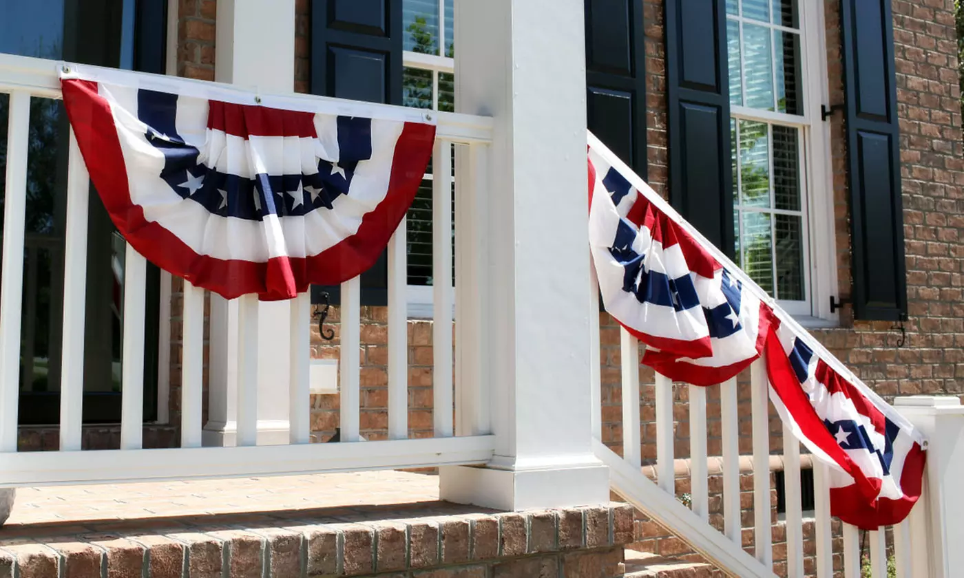 4 Pack American Patriotic Pleated Bunting USA Flag 