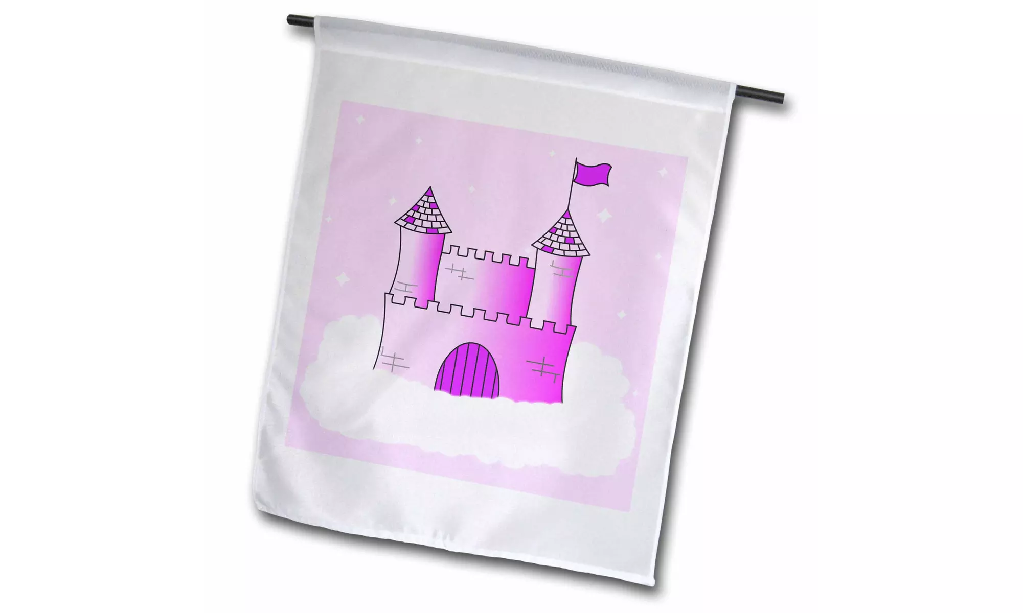  Garden Flag Pink and Purple Princess Castle in the Clouds - 12 by 18-inches  - Primary Image
