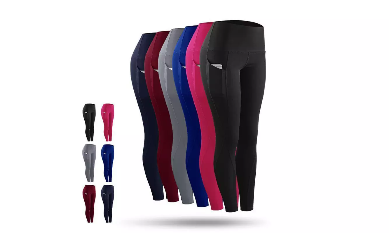 Women's Workout Out Pocket Leggings Fitness Sports Running Yoga Athletic Pants - Primary Image