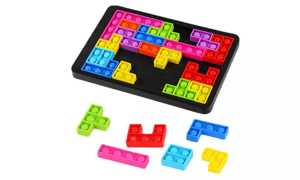 26pcs Tetris puzzle Pop Game Board Sensory Fidget Toys - Second Medium