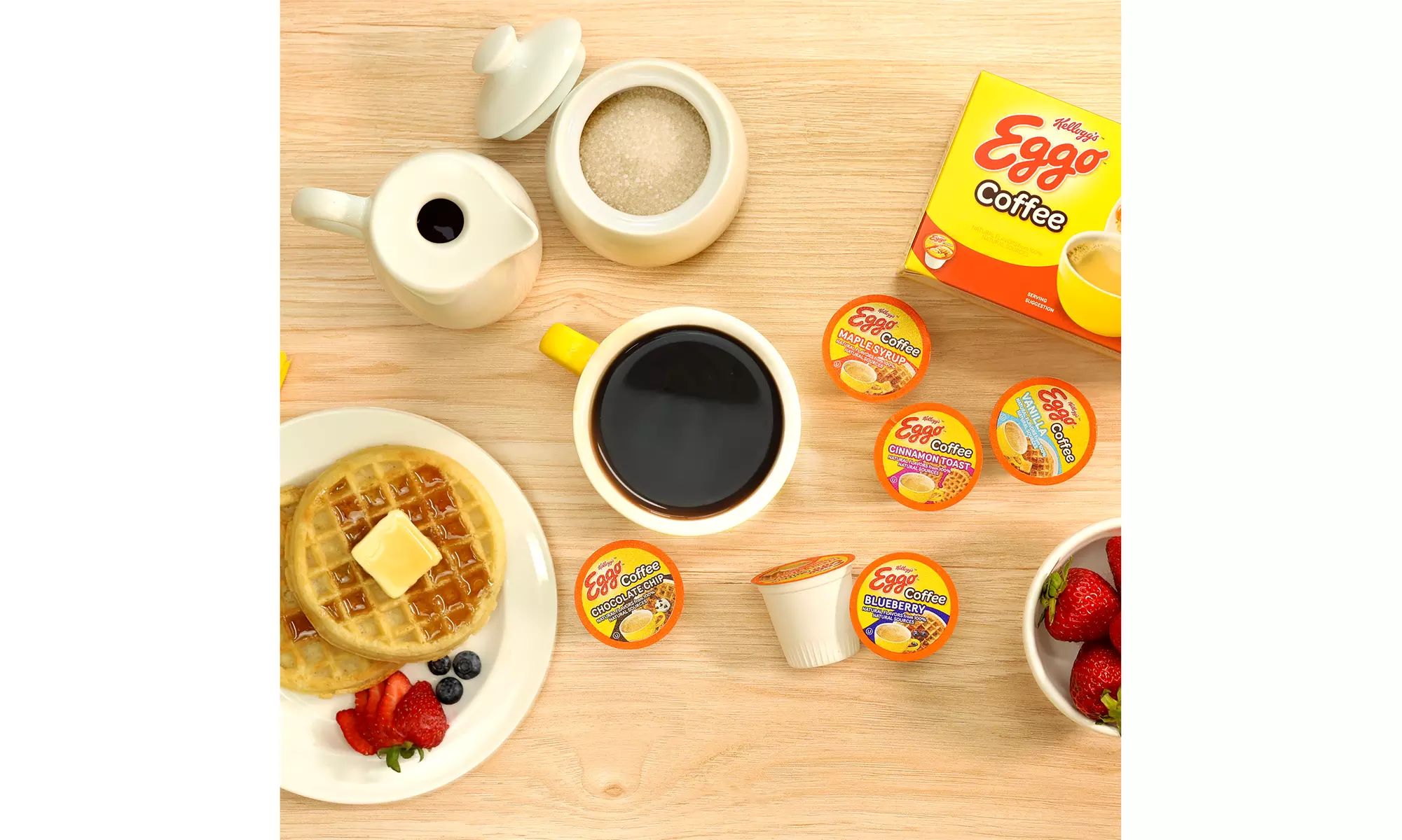 Eggo Beverages Waffle Flavored Coffee Pods for Keurig , Fair Trade, 40 Count