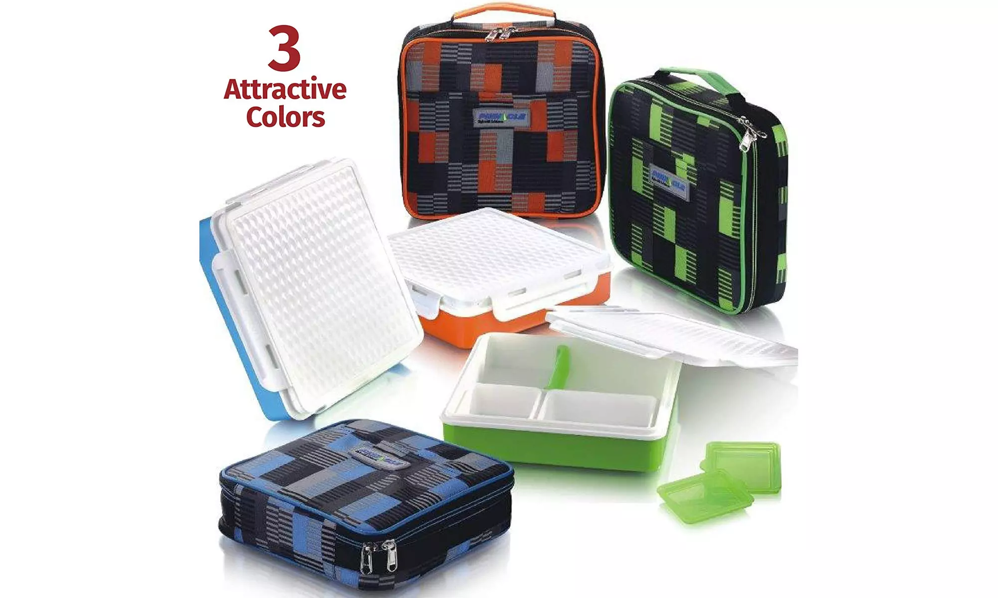 bento lunch box - 4 or 3 compartment meal prep containers w/ insulated lunch bag - Primary Image