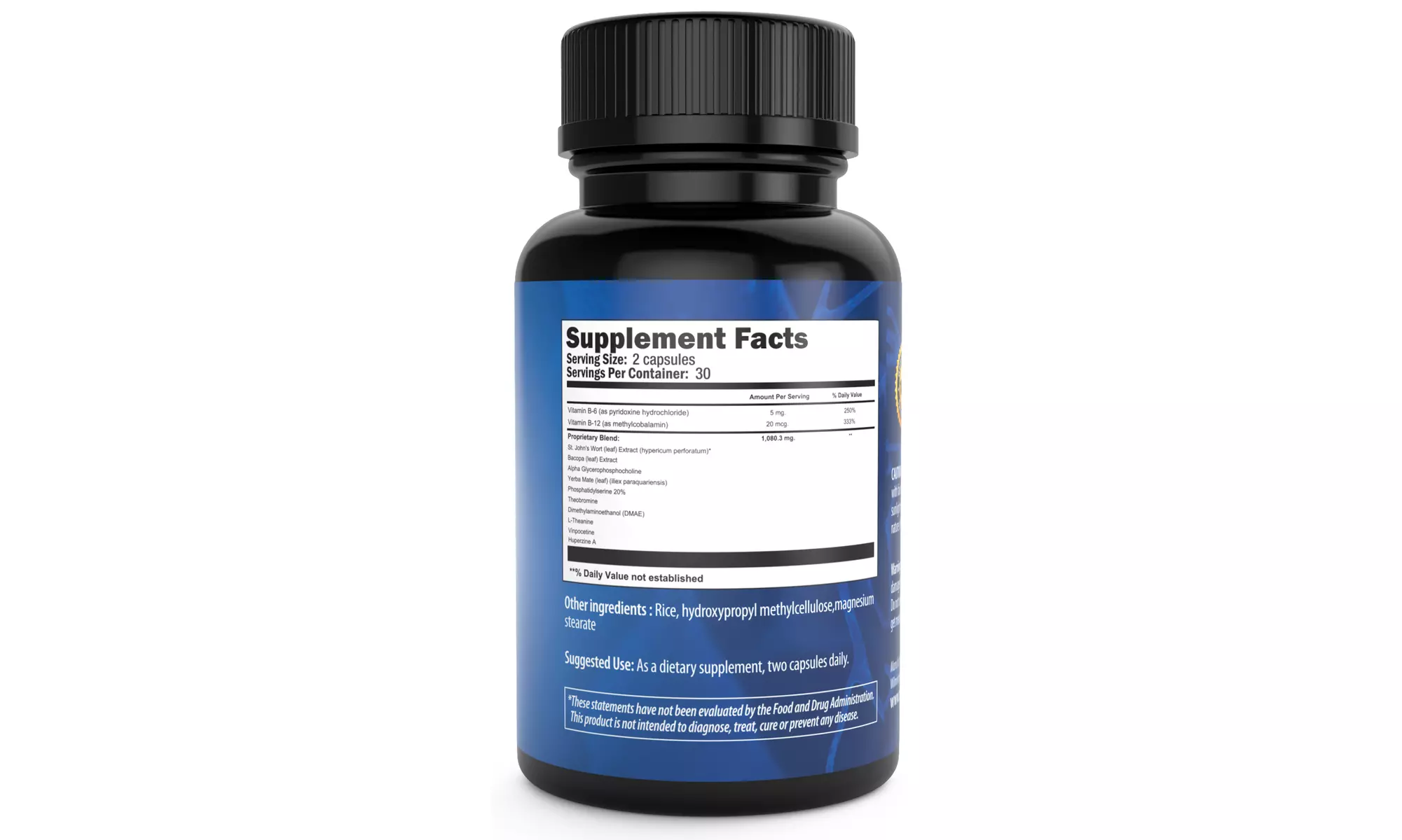 Naturo Sciences Nero Brain Booster Nootropic Supplement, 2 Pack, 120 Capsules - Second Medium