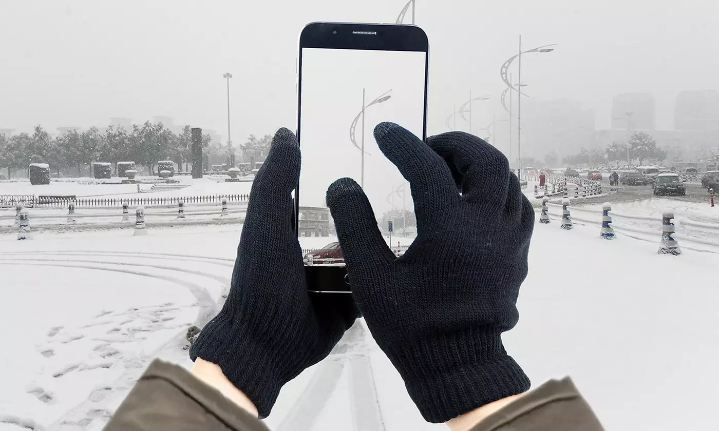 N'POLAR Stretch Knit 3 Finger Touchscreen Warm Winter Gloves for Men & Women