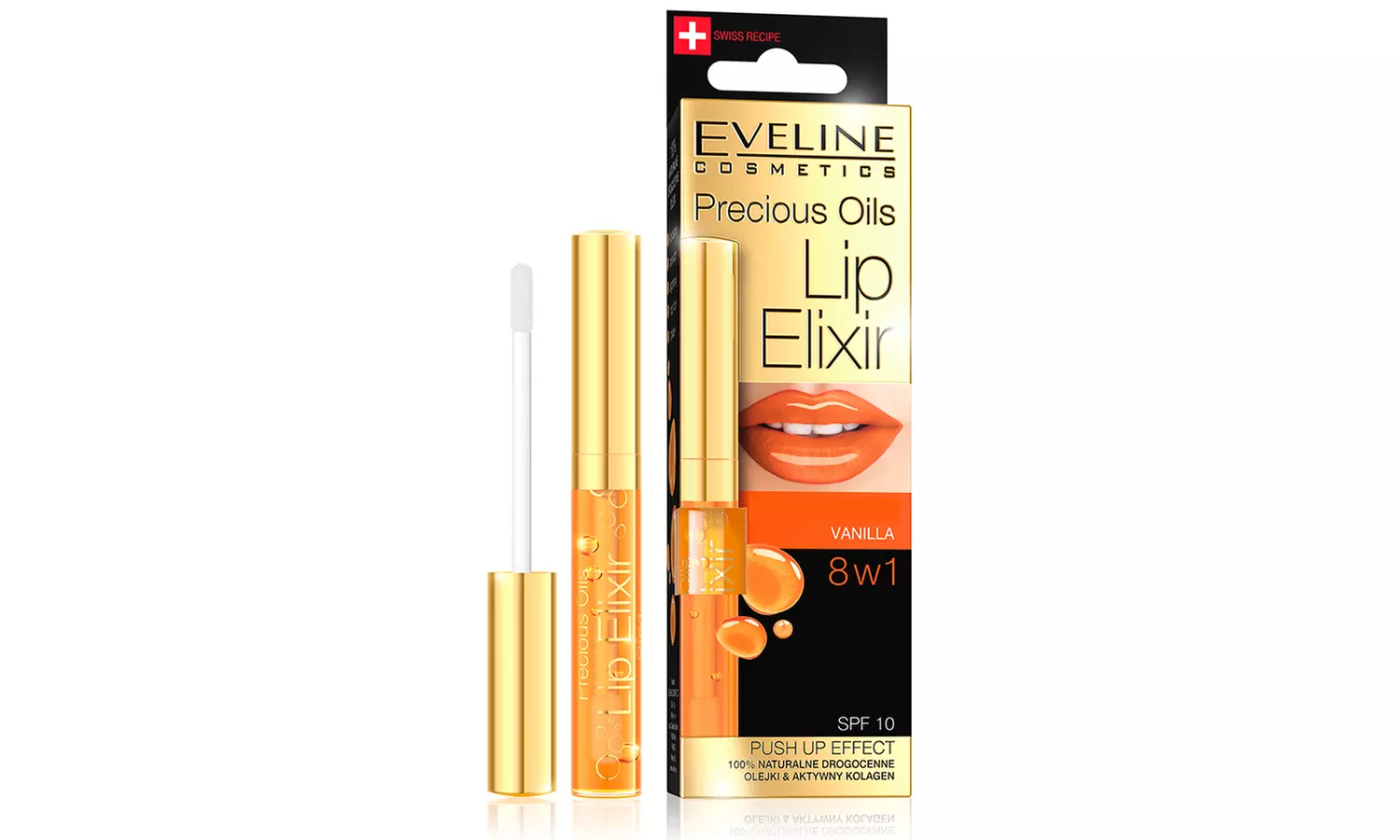 Eveline Cosmetics Precious Oils Lip Elixir Push Up Effect Cranberry & Vanilla - Primary Image