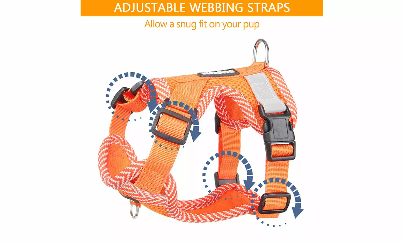 Soft Mesh Dog Harness Leash Set No-Chock Step-in Reflective Vest Harnesses