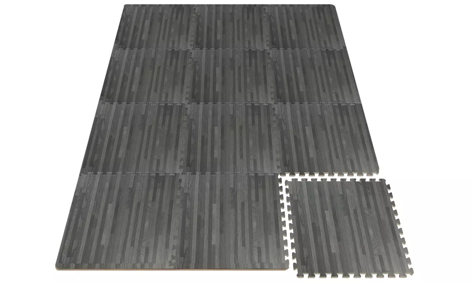 Sorbus Wood Grain Foam Interlocking Floor Mats 3/8" Thick - 12 Tiles - 48 SQ FT