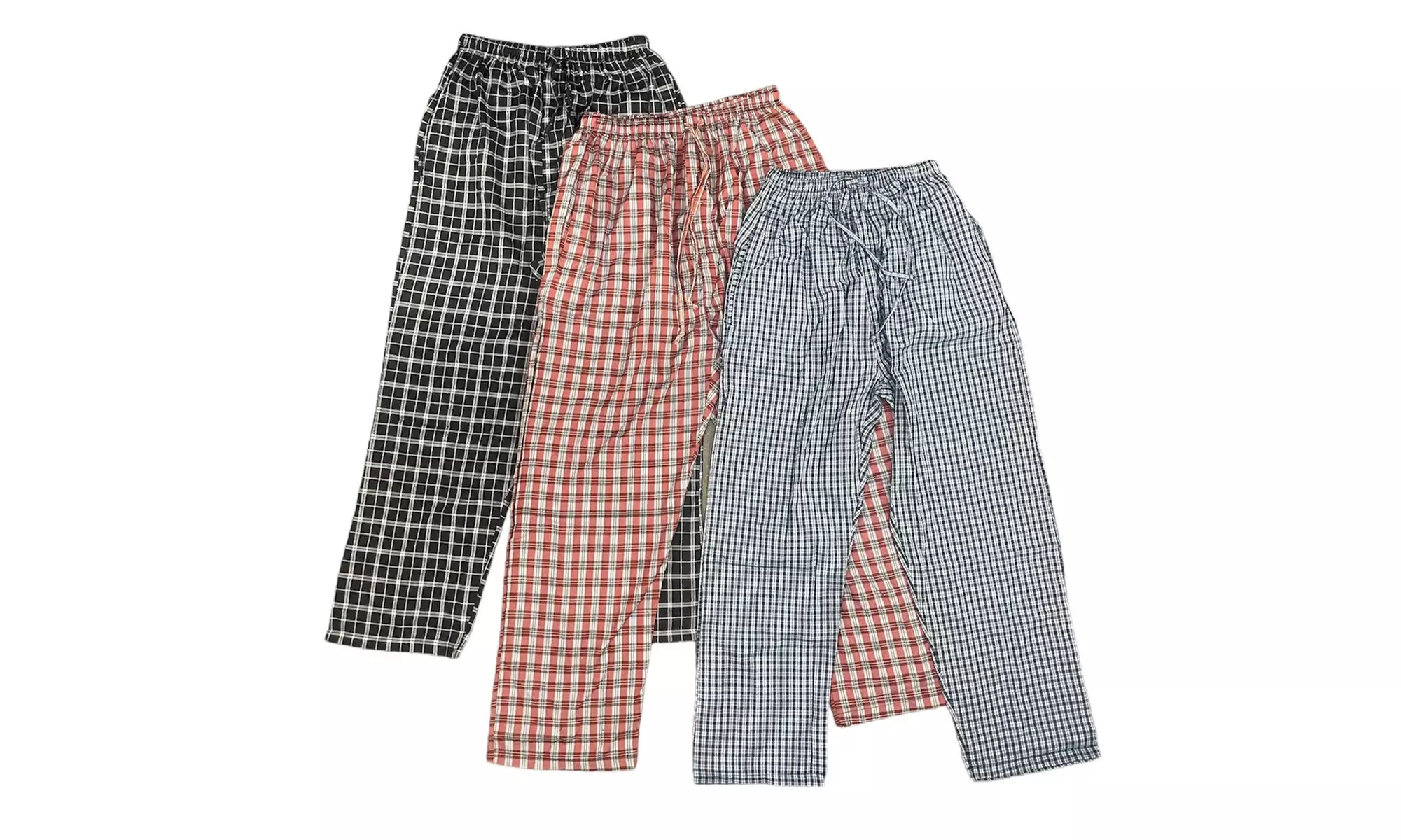 Men'S Pajama Woven Cotton Lightweight Lounge Pants (3-Pack)
