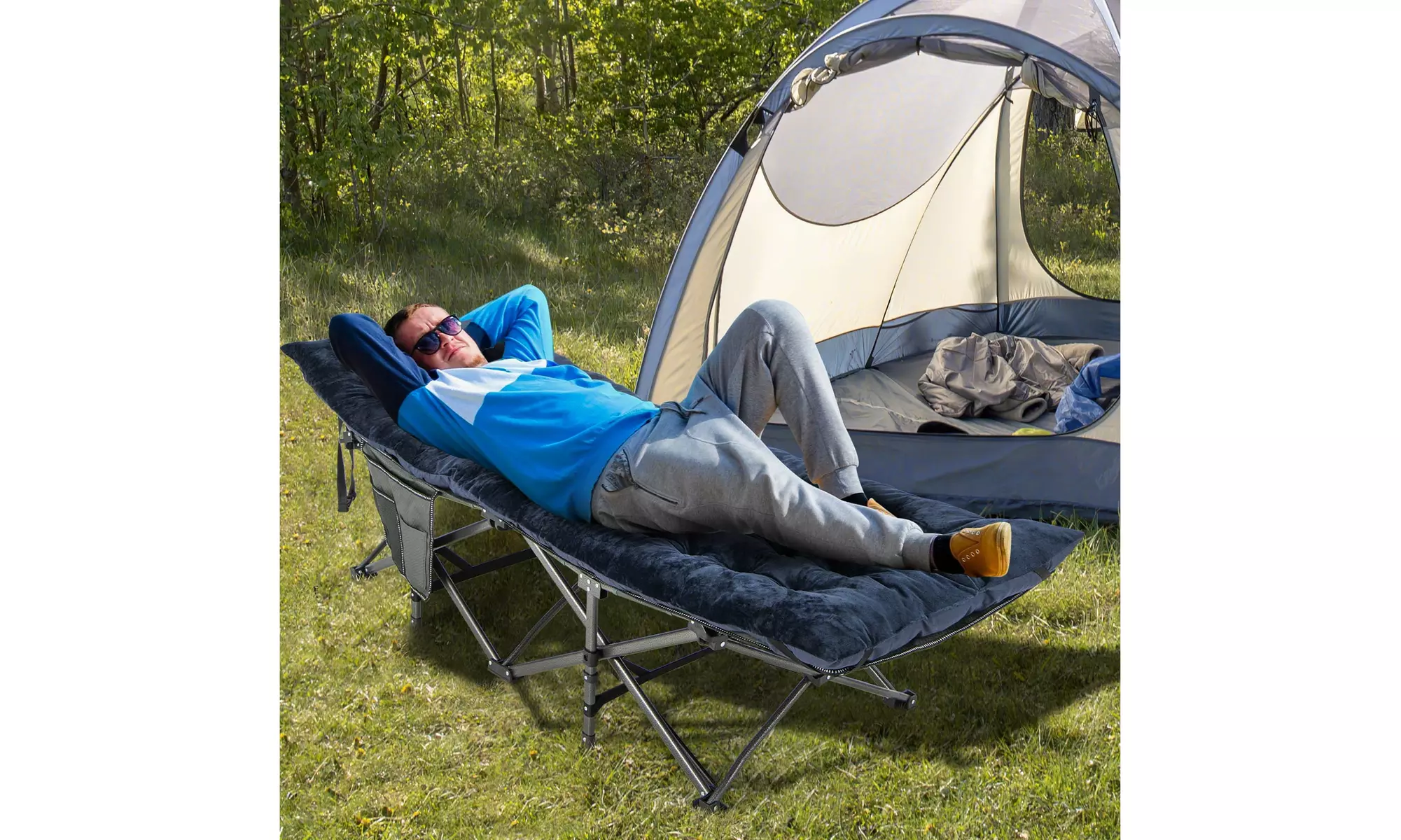 Costway Camping Cot Pad Sleeping Mattress Crystal Velvet Outdoor Lightweight