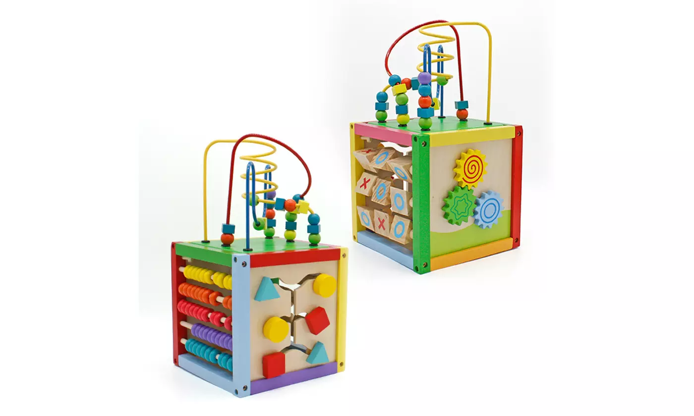 Wooden Bead Maze Cube Multipurpose Center Educational Toys For Kids - Primary Image