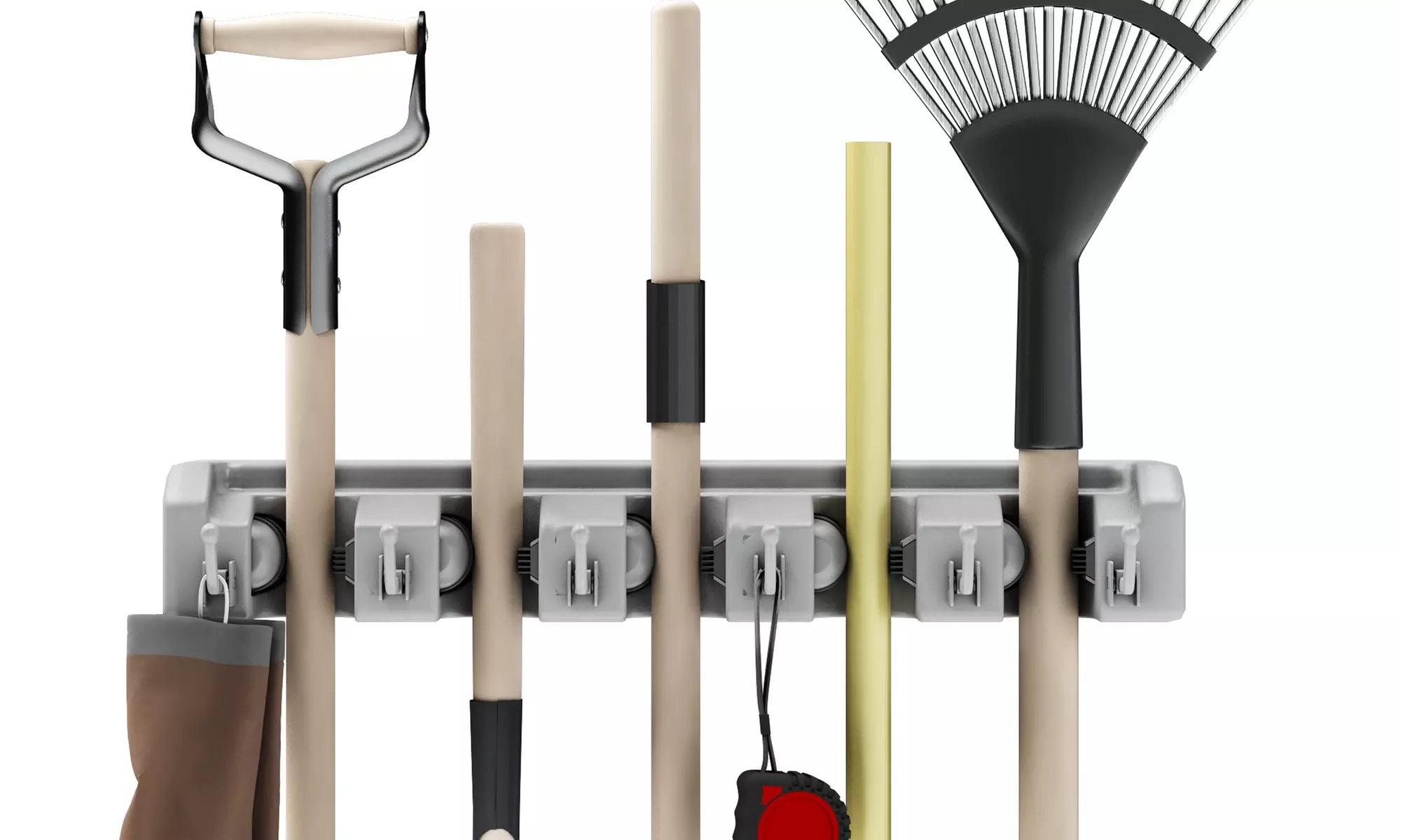 Tool Holder with Hooks- Wall Mounted Organizer for Garage