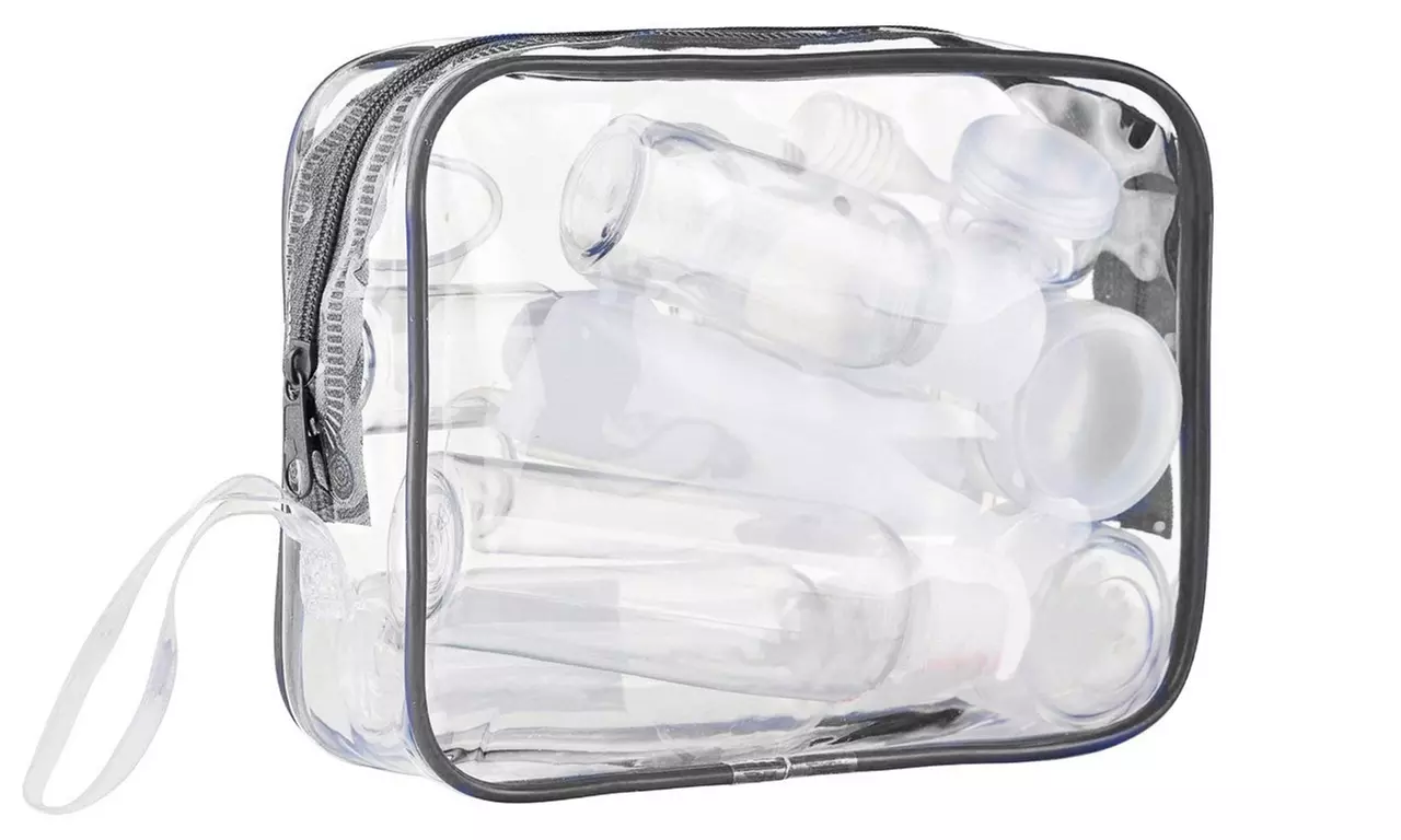 Travel Size TSA Approved Toiletry Bottles Set Cosmetic Makeup Containers & Bag - Second Medium
