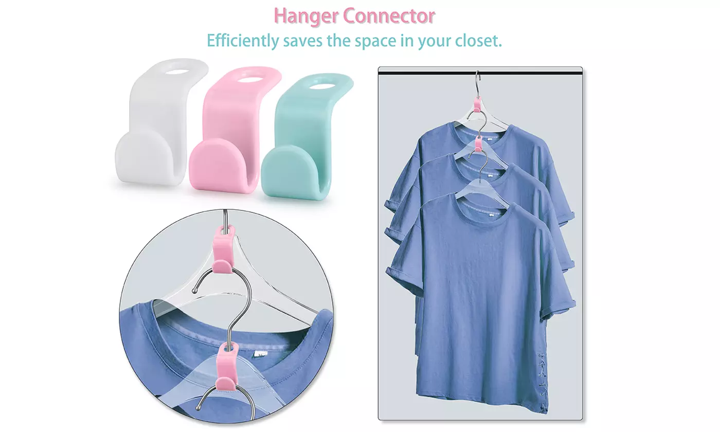 50PCS Cascading Clothes Hanger Connector Space Saving for Coat Clothes Garment