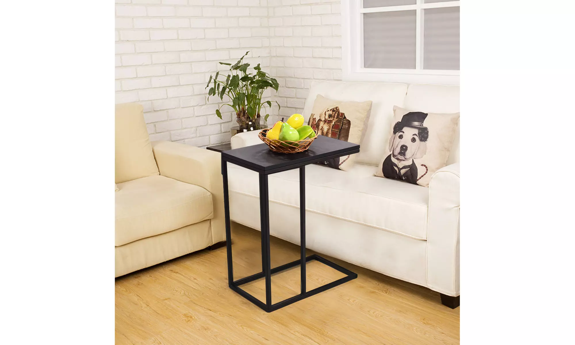 Coffee Tray Sofa Side End Table Ottoman Couch Console Stand TV Lap Snack Black - Primary Image
