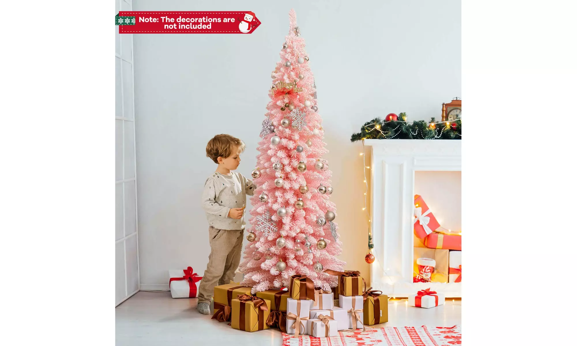 Costway 5/6/7/8 FT Artificial Christmas Tree with 328 Branch Tips Metal Stand