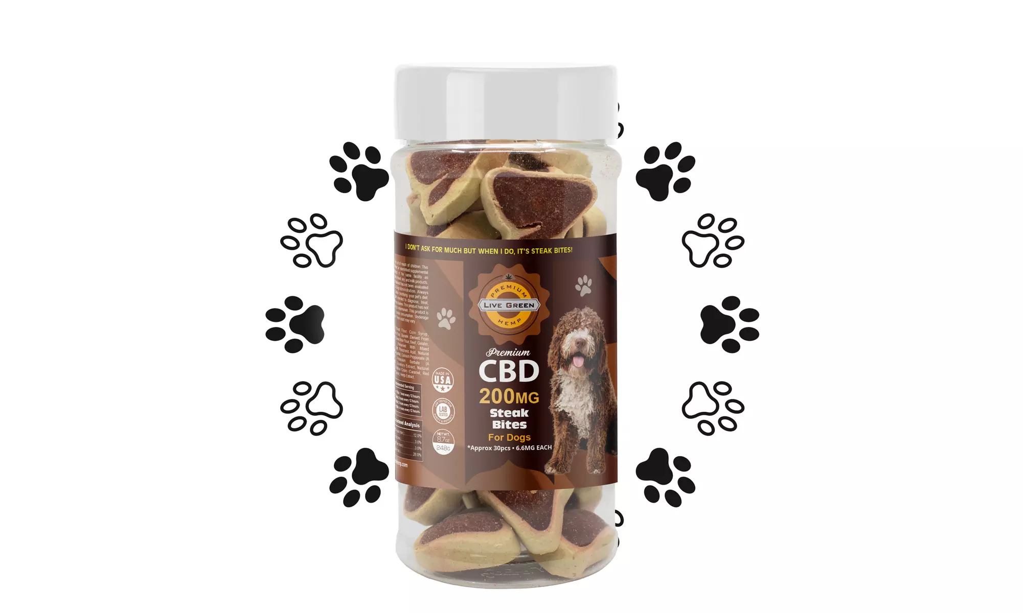 CBD Pet Treats Yummy and Mellow Comfort for Your PUP by Live Green Hemp - Second Medium