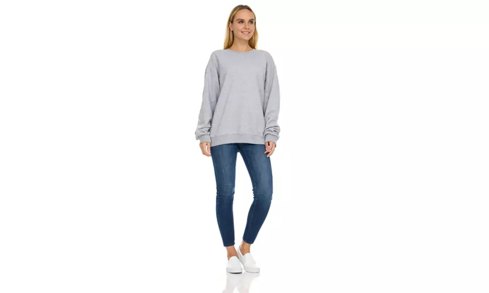 BILLIONHATS 3 Pack Womens Oversized Crew Neck Sweatshirt