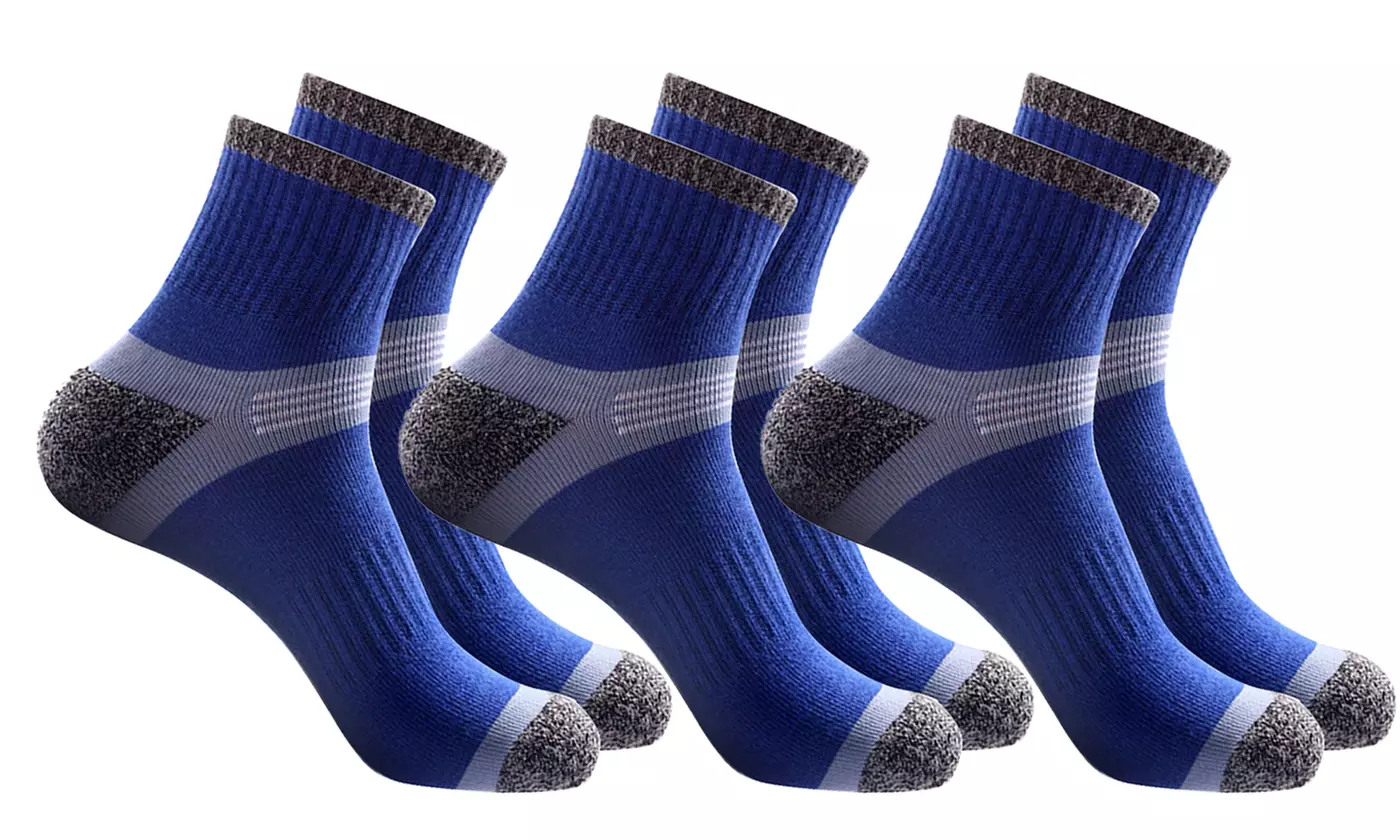 Men's Cotton Athletic Quarter Crew Socks (3 or 6 Pairs)
