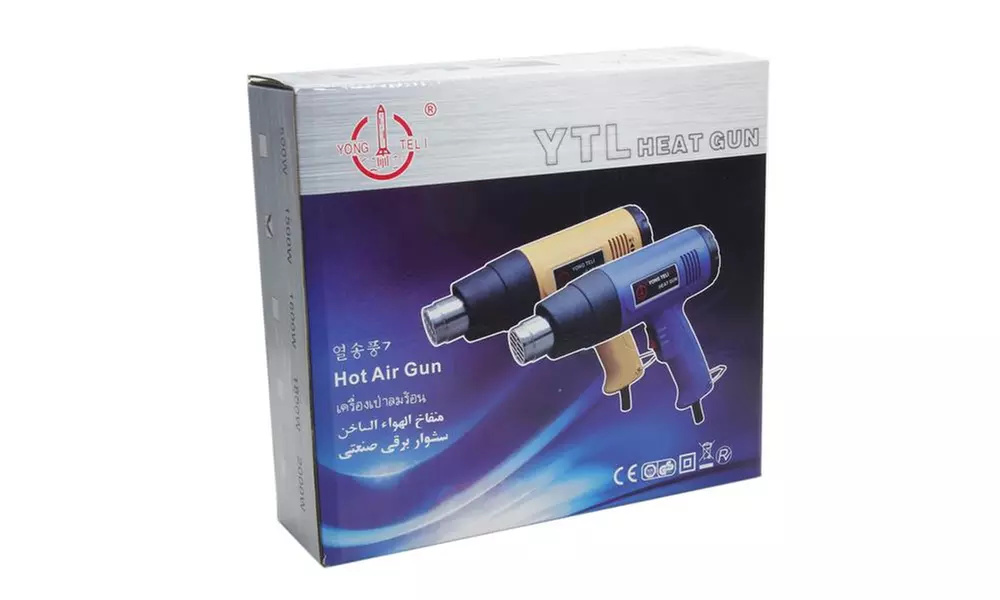1500W 110V Dual-Temperature Heat Gun with 4pcs Concentrator Tips Blue