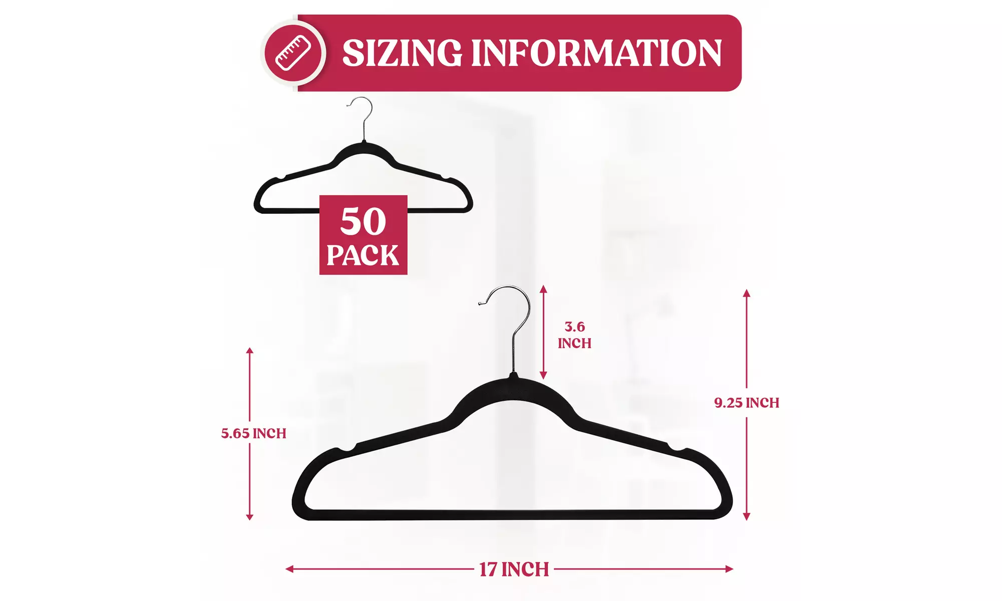Velvet Felt Non-Slip Ultra-Slim Clothes Hangers 30 or 50 Pack