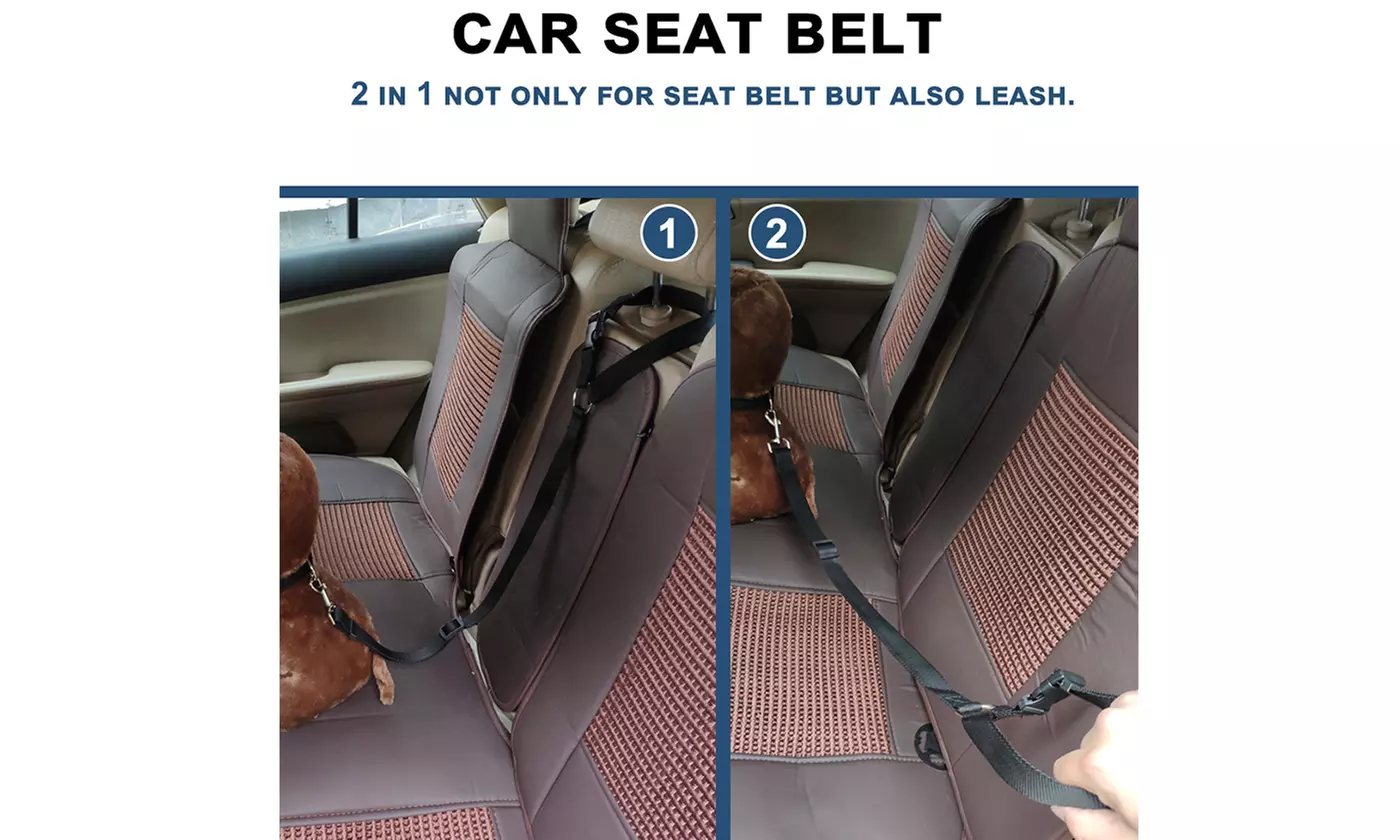 1-2 Pack Nylon Dog Seat Belt Harness Leash Clip Vehicle Car Pet for Dogs