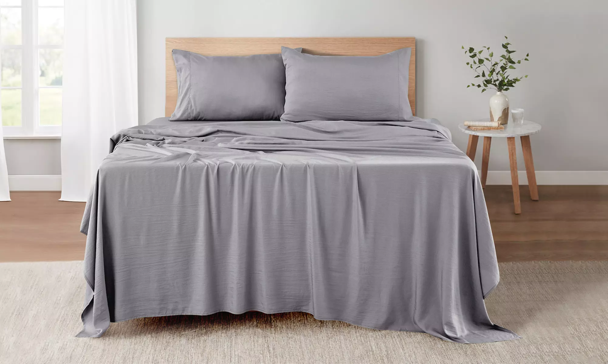 Lux Decor Luxurious Bamboo 4PC Bed Sheet Set Deep Pocket Super Soft Cool Bedding