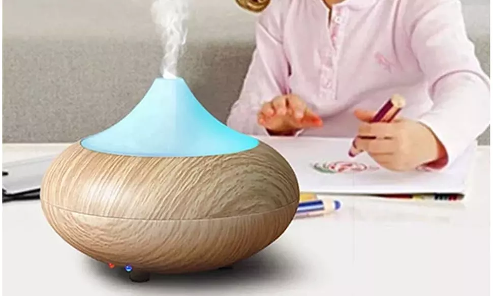 Wood-grain Aroma Diffuser With Color-Changing LED - Second Medium