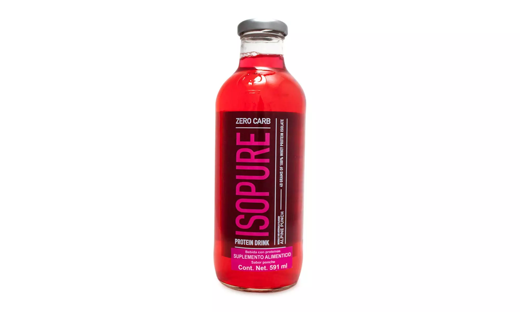 Isopure Zero Carb Protein Ready-To-Drink, Alpine Punch, 20 oz., Pack of 12 - Primary Image