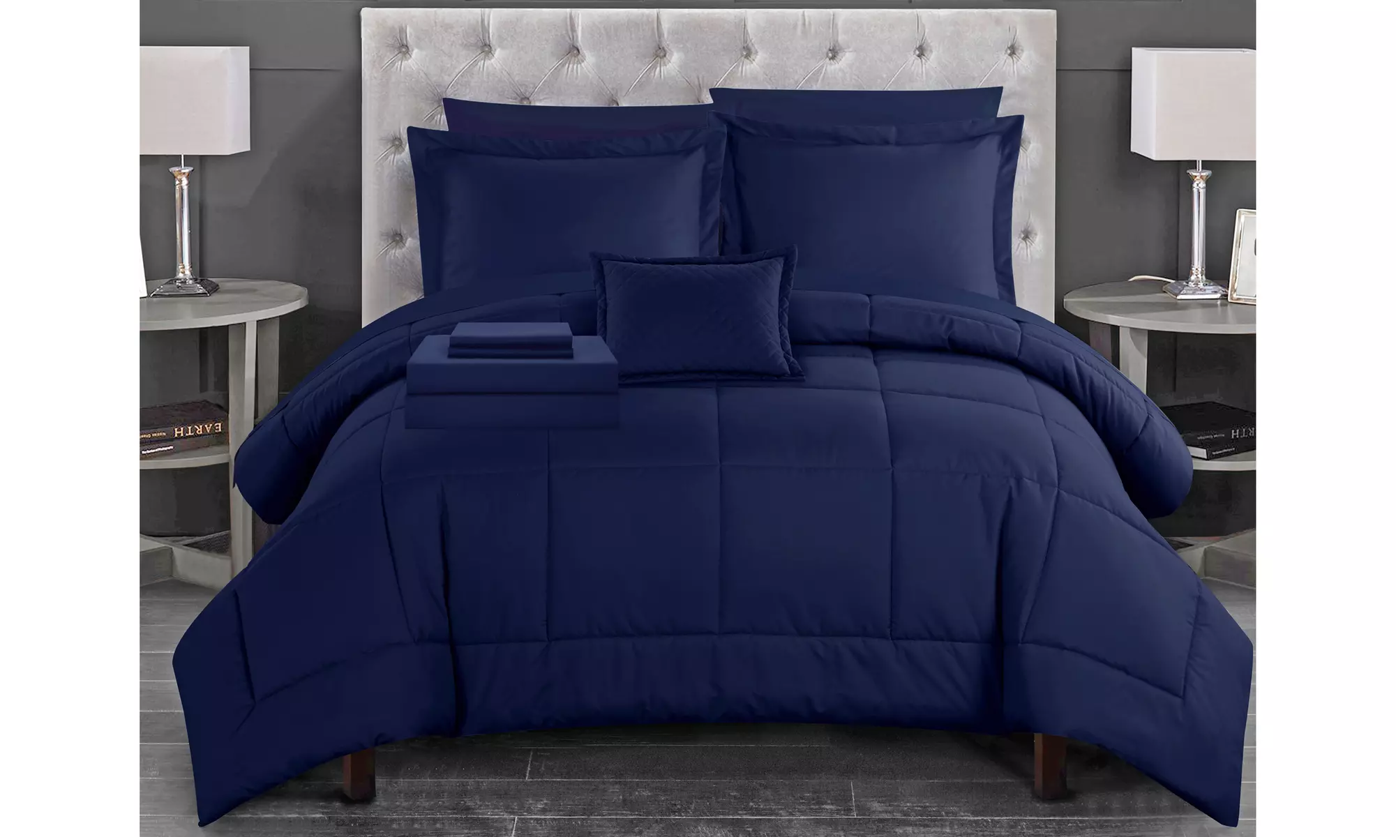 Jordi 6 or 8 Piece Comforter Set Complete Bed in a Bag Bedding - includes Sheet - Primary Image