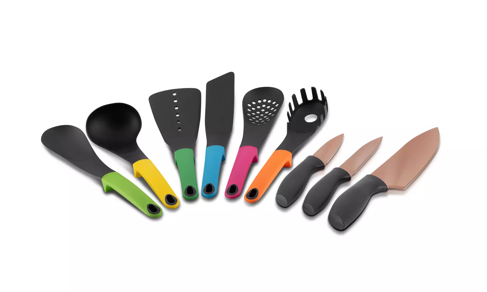 7pc Utensil Set with 3pc Copper Knife Set - Second Medium