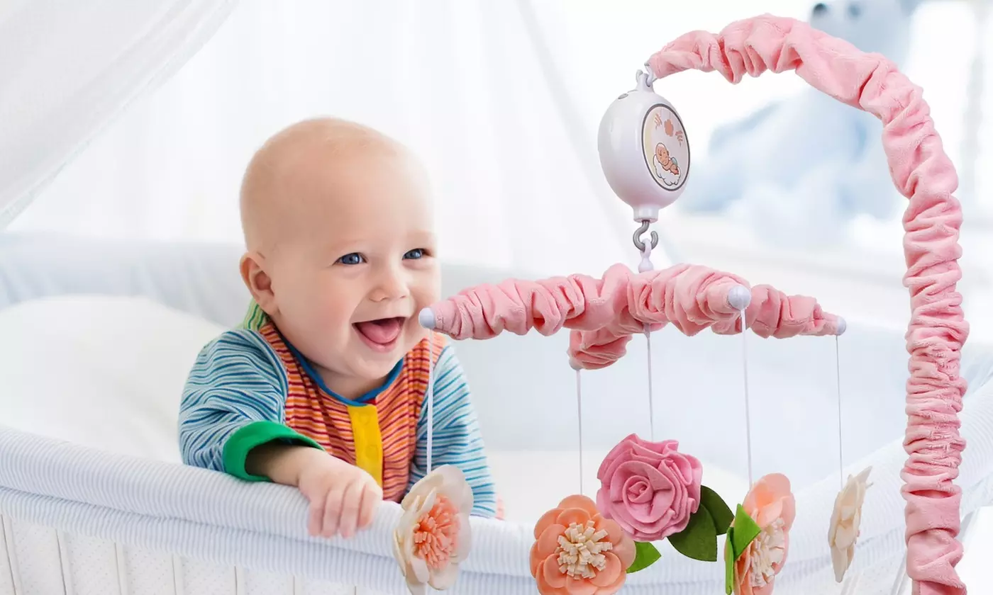  BabyLuv Rotating Musical Star Projector Rattle & Crib Mobile for Soothing Sleep