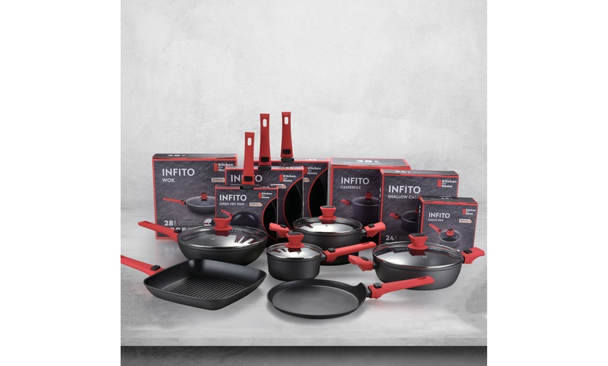 Image 3: Round 1L Capacity SaucePan and Glass Lid with Detachable Handle - 6.3"
