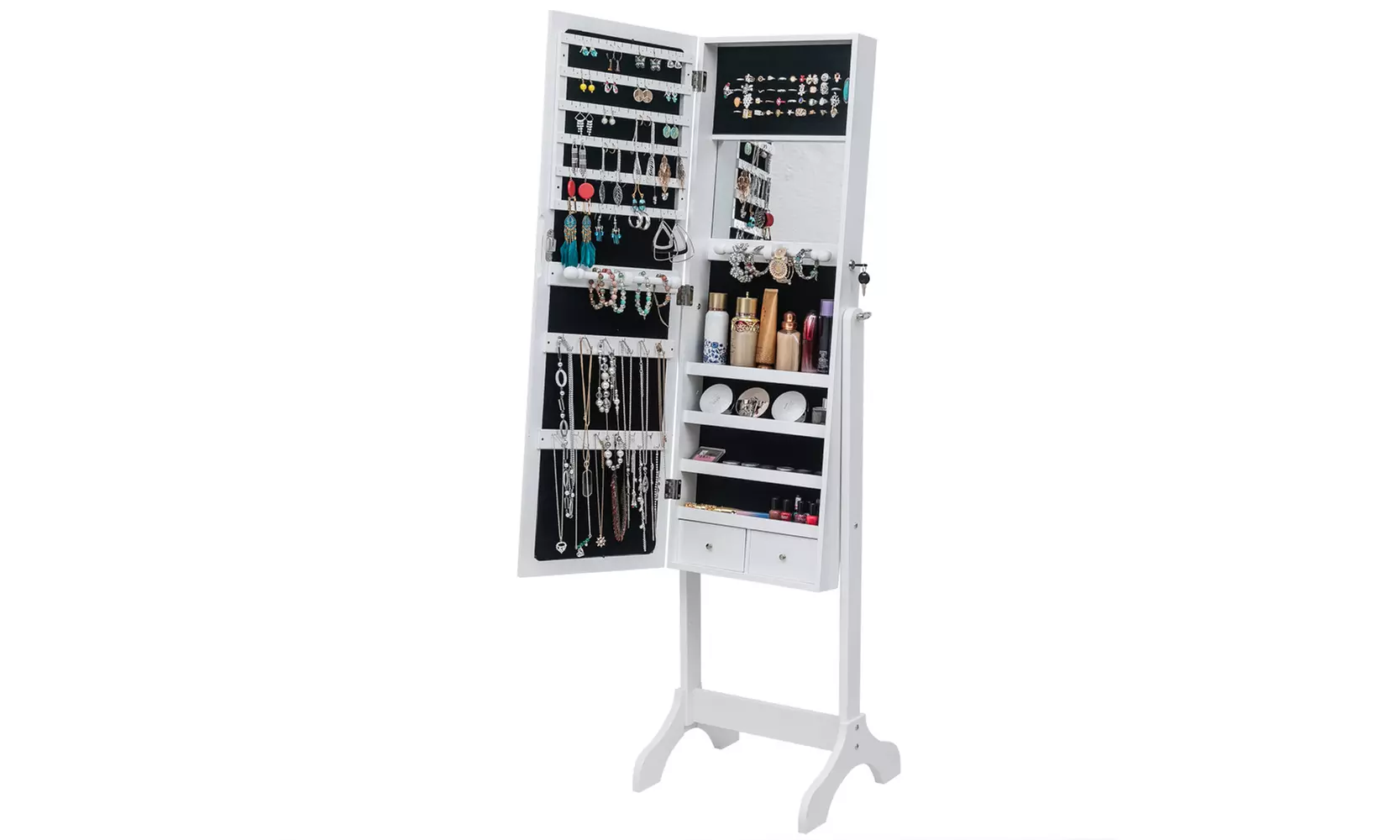 Jewelry Armoire Cabinet Stand Organizer Storage - Primary Image
