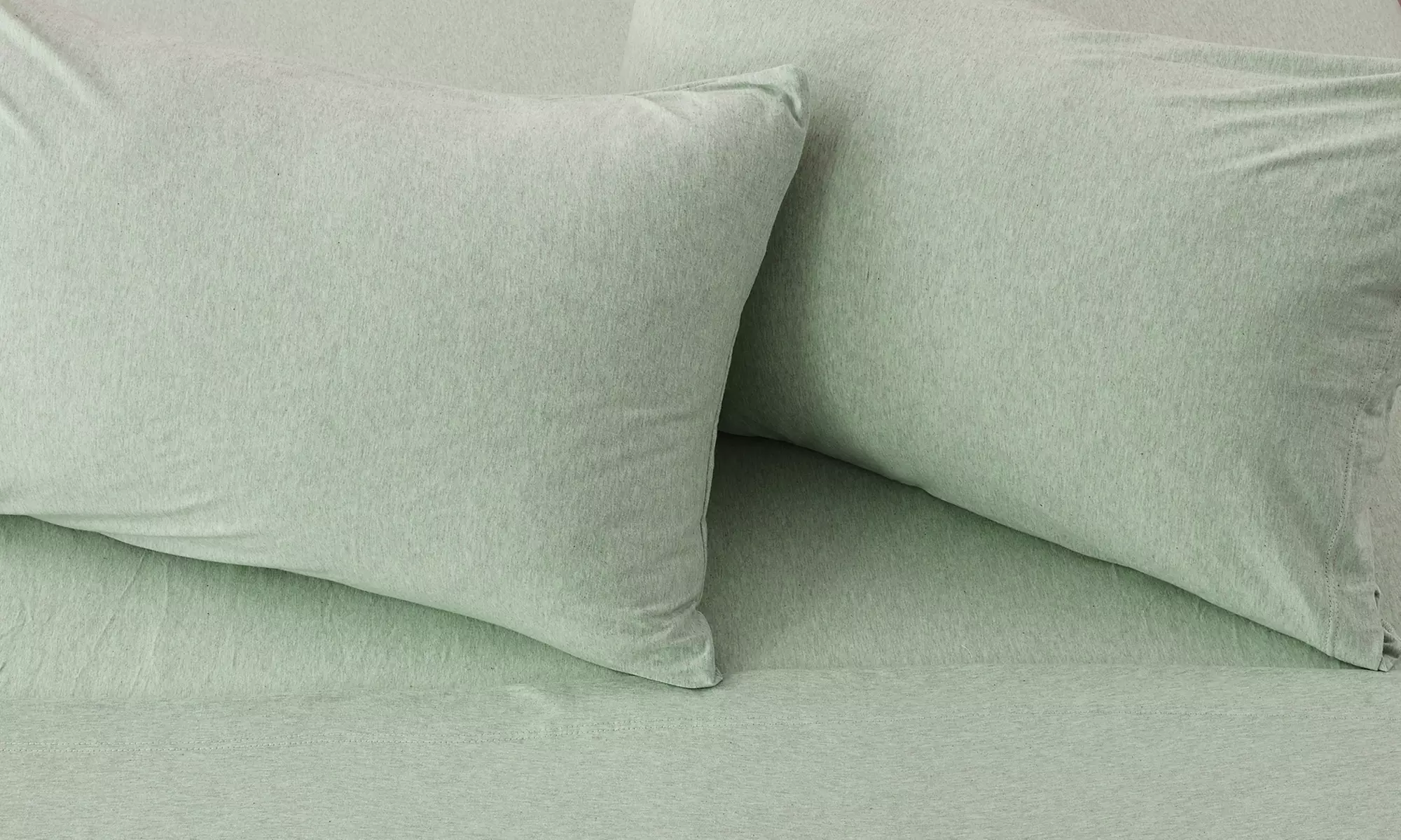 FreshFolds Ultra-Soft Cotton Heathered Melange Jersey Knit Sheet Set