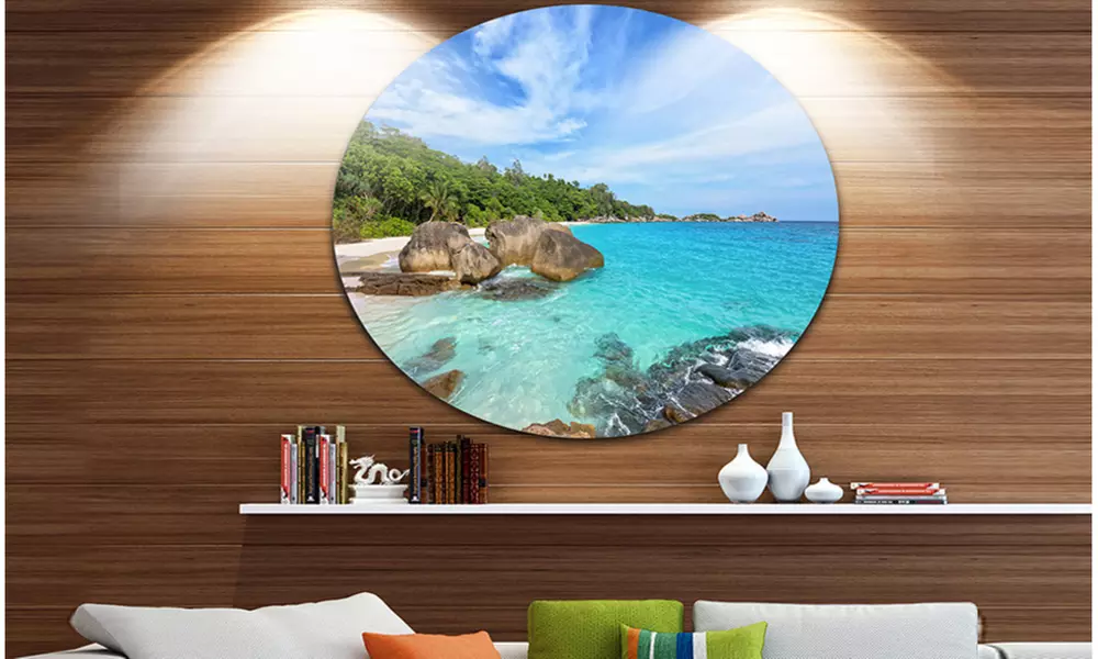 Summer Sea in Thailand' Disc Landscape Photography Circle Metal Wall Art - Primary Image