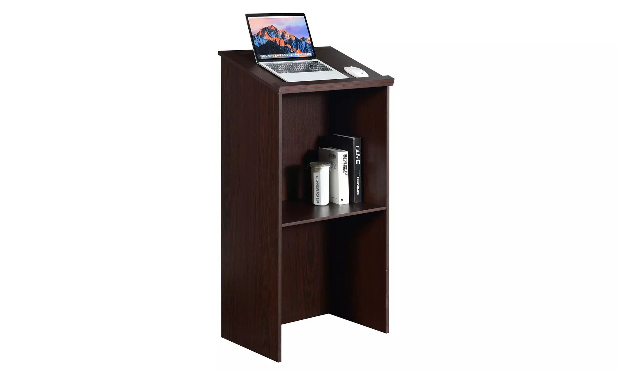 Costway Wooden Floor Standing Podium Speaking Lectern w/ Adjustable  Tray - Primary Image