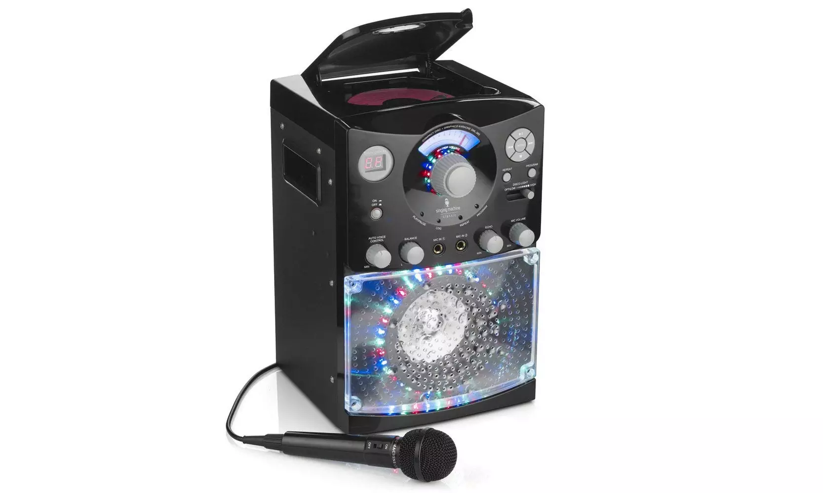 Singing Machine Top Loading CD-G Karaoke System w/ Sound & Disco Lights, Black - Second Medium