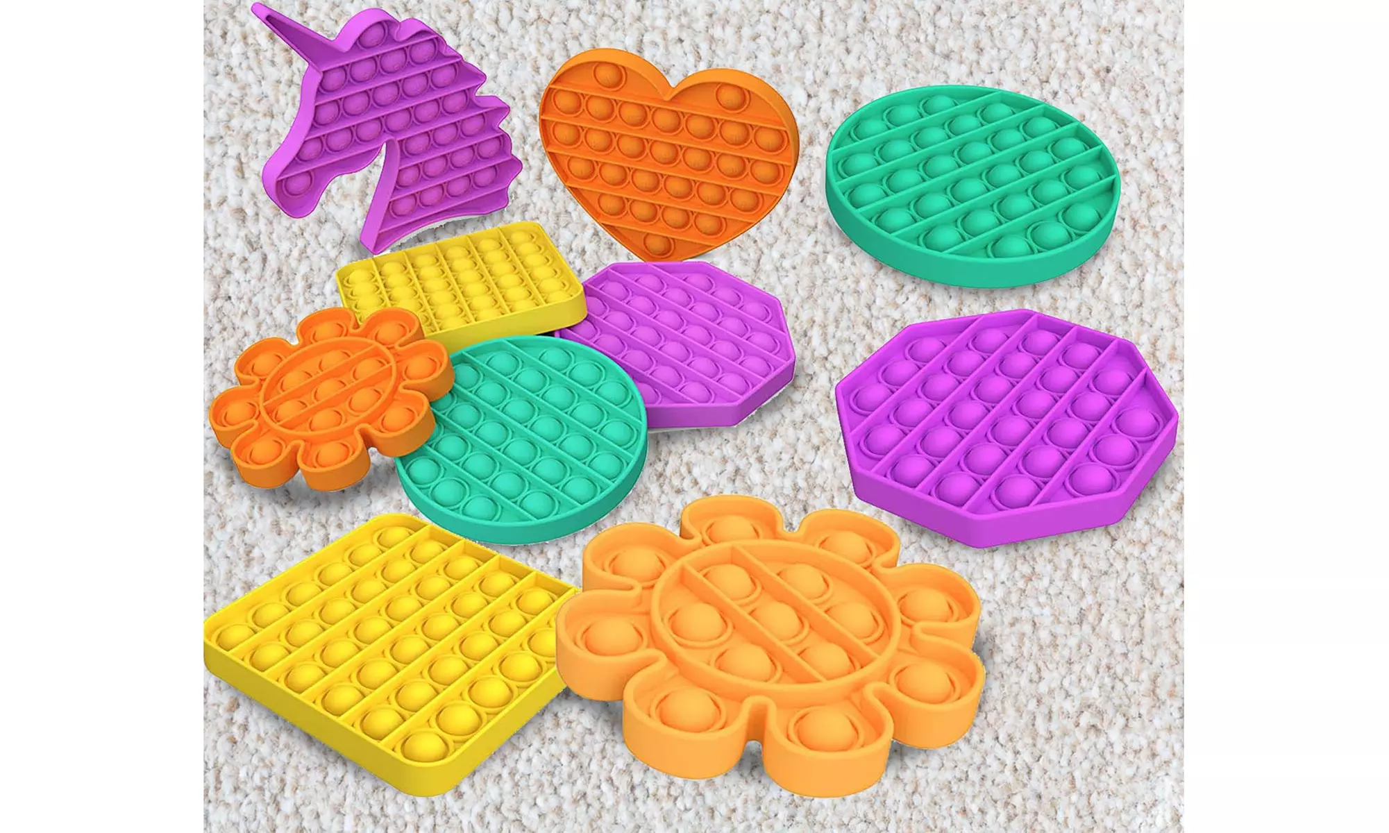 6 Piece Set: Pop Fidget Sensory Toys - Primary Image