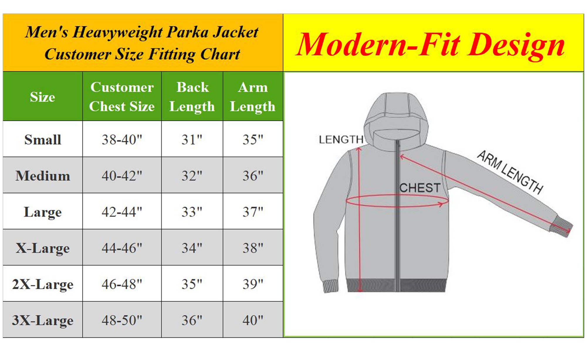 Spire By Galaxy Men's Heavyweight Parka Jacket with Detachable Hood (S-2XL)