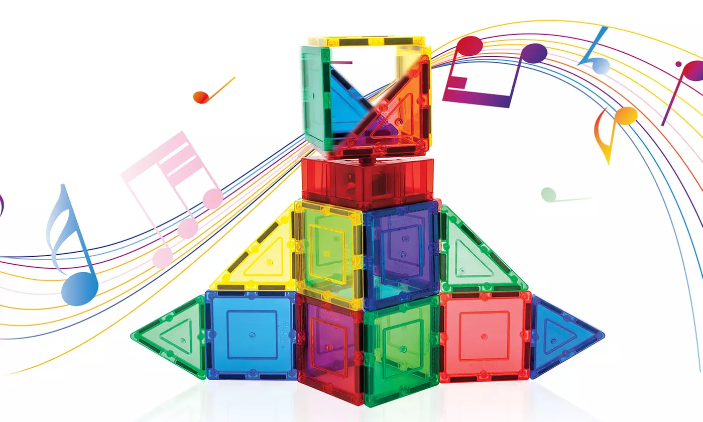 Picasso Tiles Music Box Magnetic Tiles Blocks Construction Toy Set - Primary Image