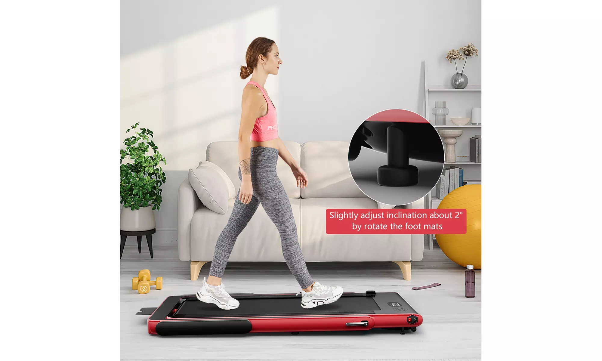 Superfit 2.25HP 2 in 1 Folding Treadmill Speaker Home Gym