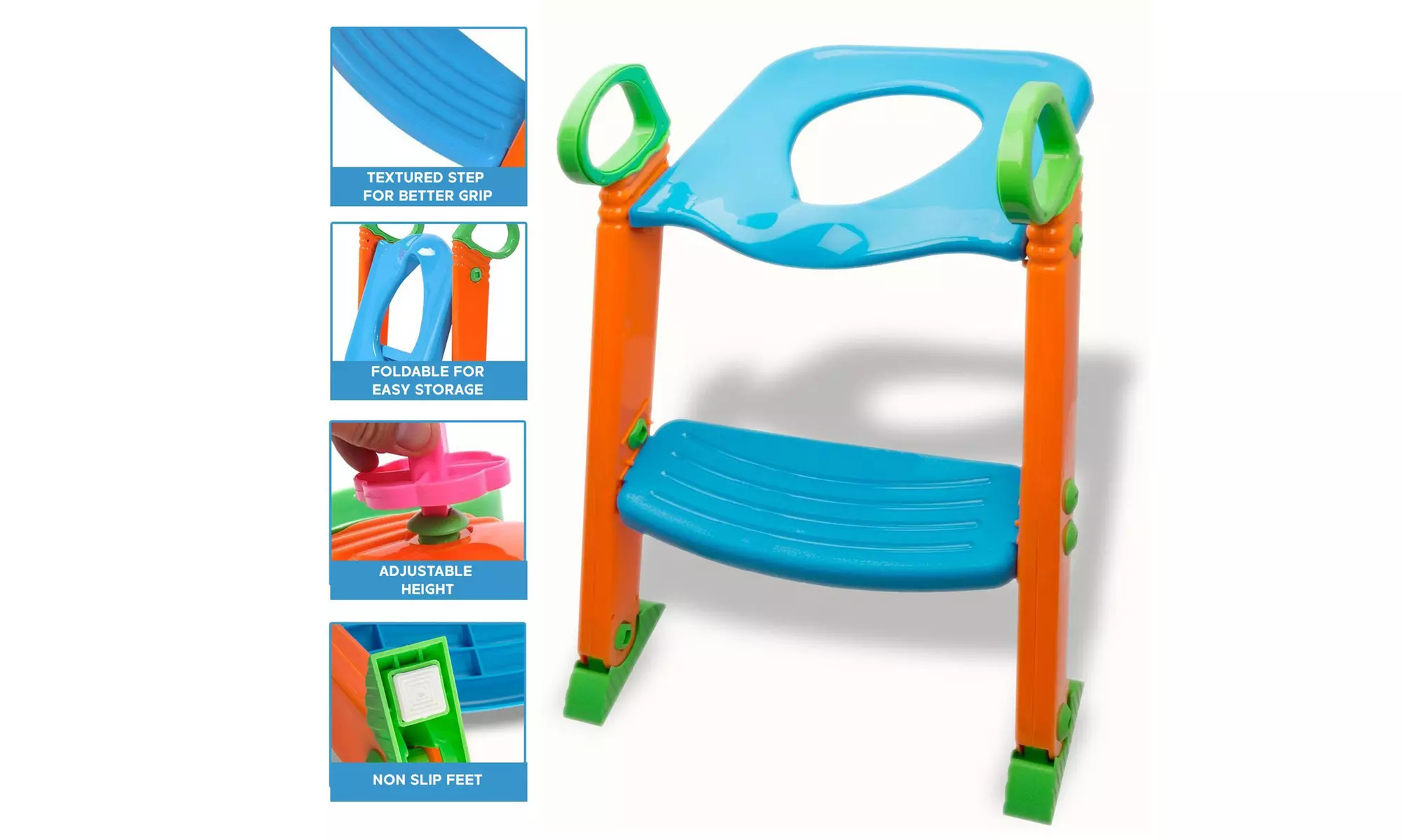 Potty Trainer Toilet Chair Seat with Sturdy Non Slip Step Stool Ladder - Second Medium