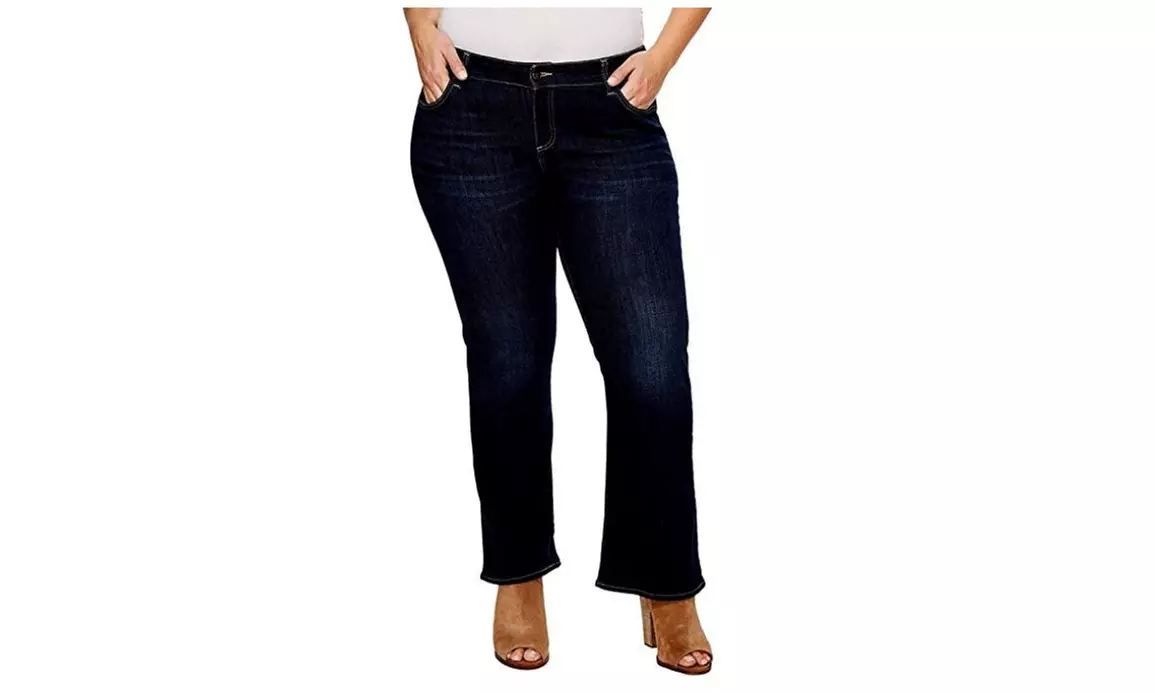 Jack David Womens Plus Size Denim Jeans Tall Long Petite Bootcut Straight Leg - Second Medium