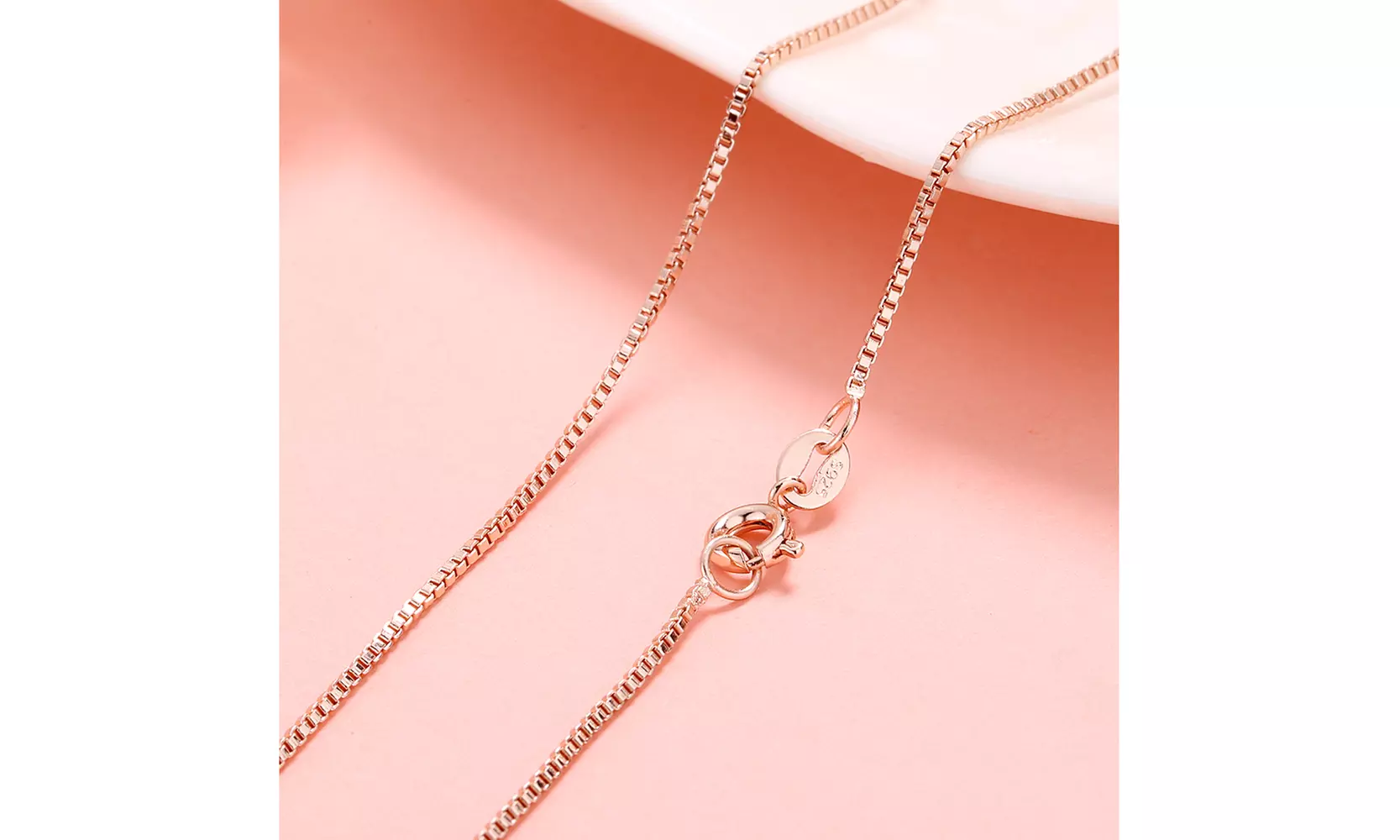 14K Rose Gold over Sterling Silver Box Chains